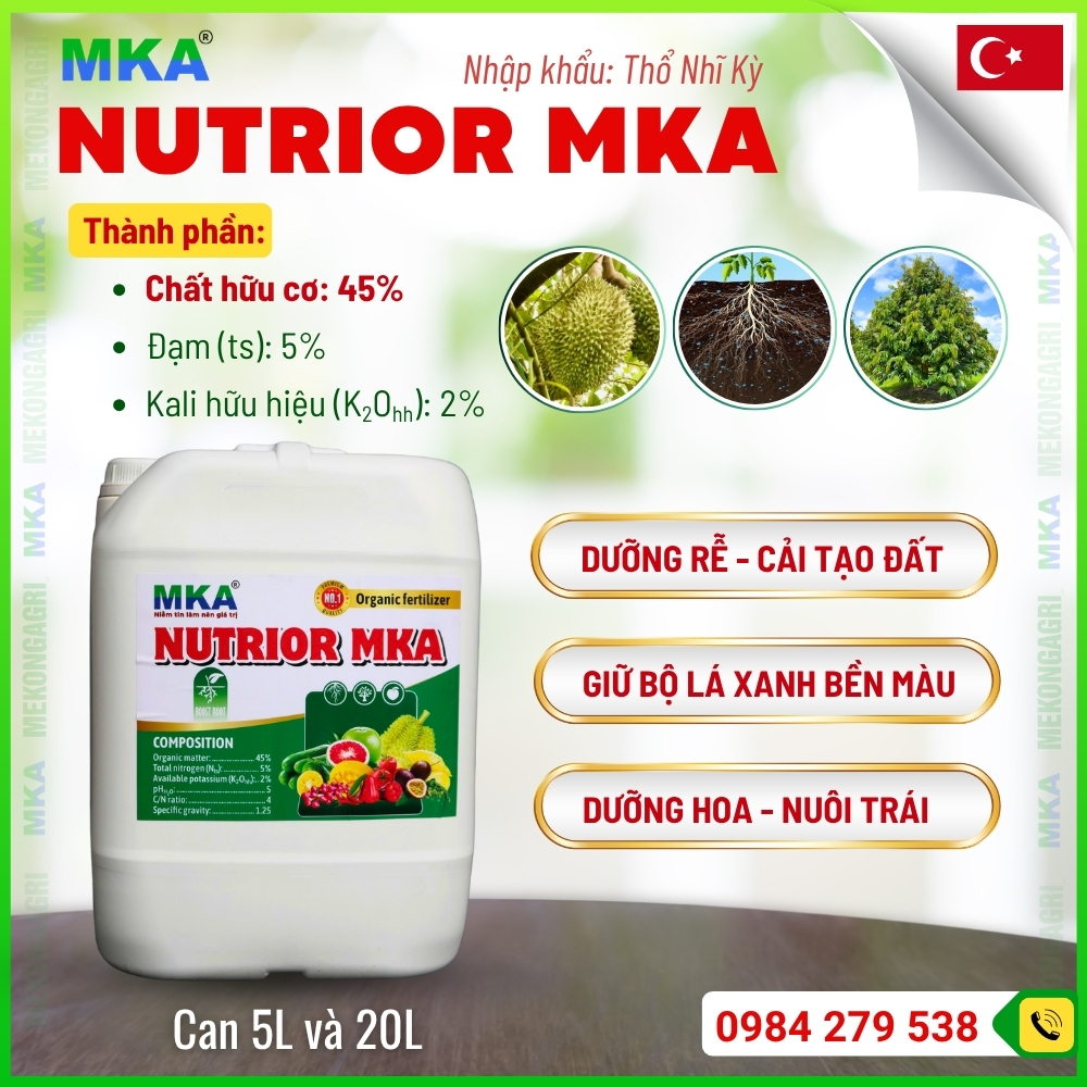 Phân bón hữu cơ dạng nước Nutrior MKA dưỡng rễ