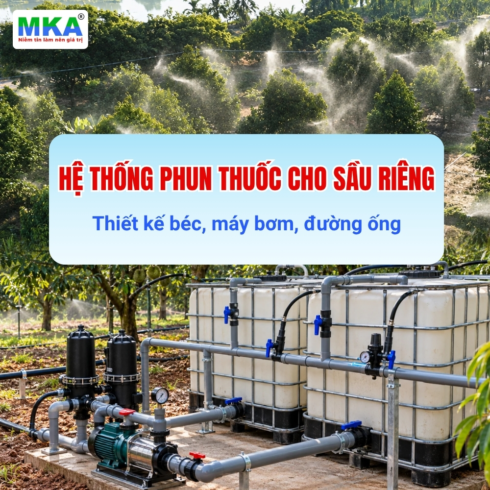 Hệ thống phun thuốc tự động cho sầu riêng