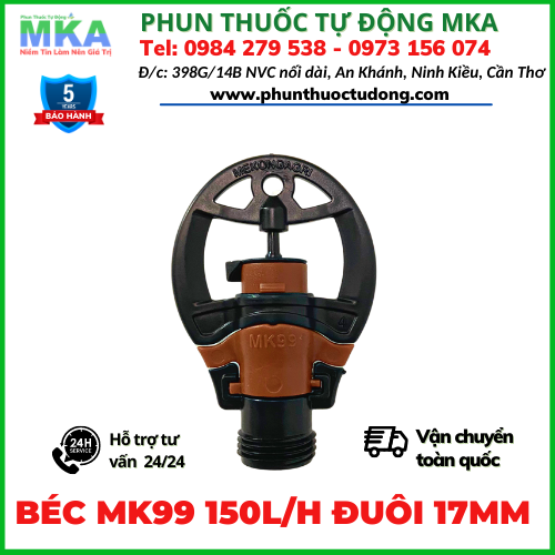 Béc tưới cây MK99 150L/h đuôi ren ngoài 17mm