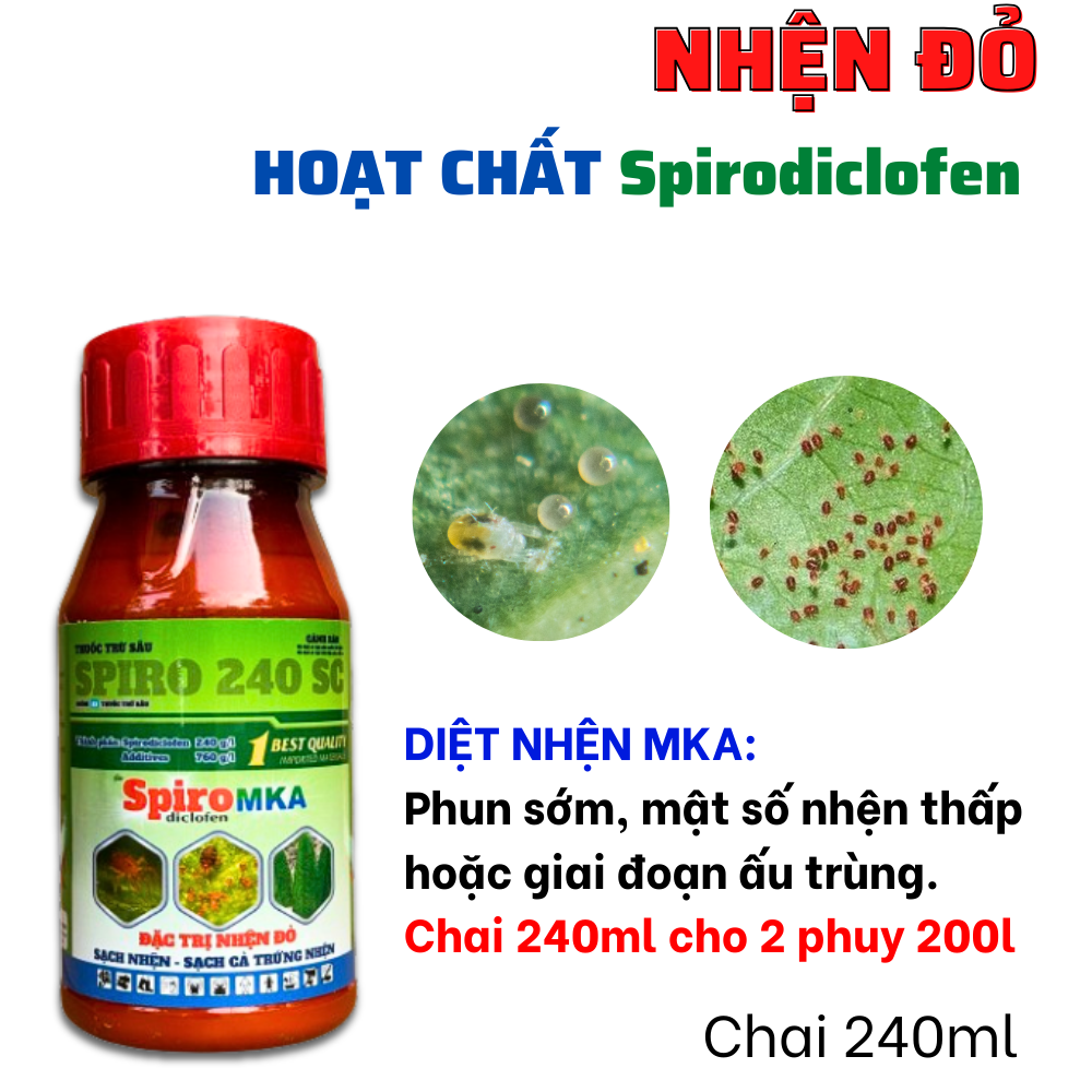 Diệt nhện đỏ SPIRO MKA 240SC hoạt chất spirodiclofen