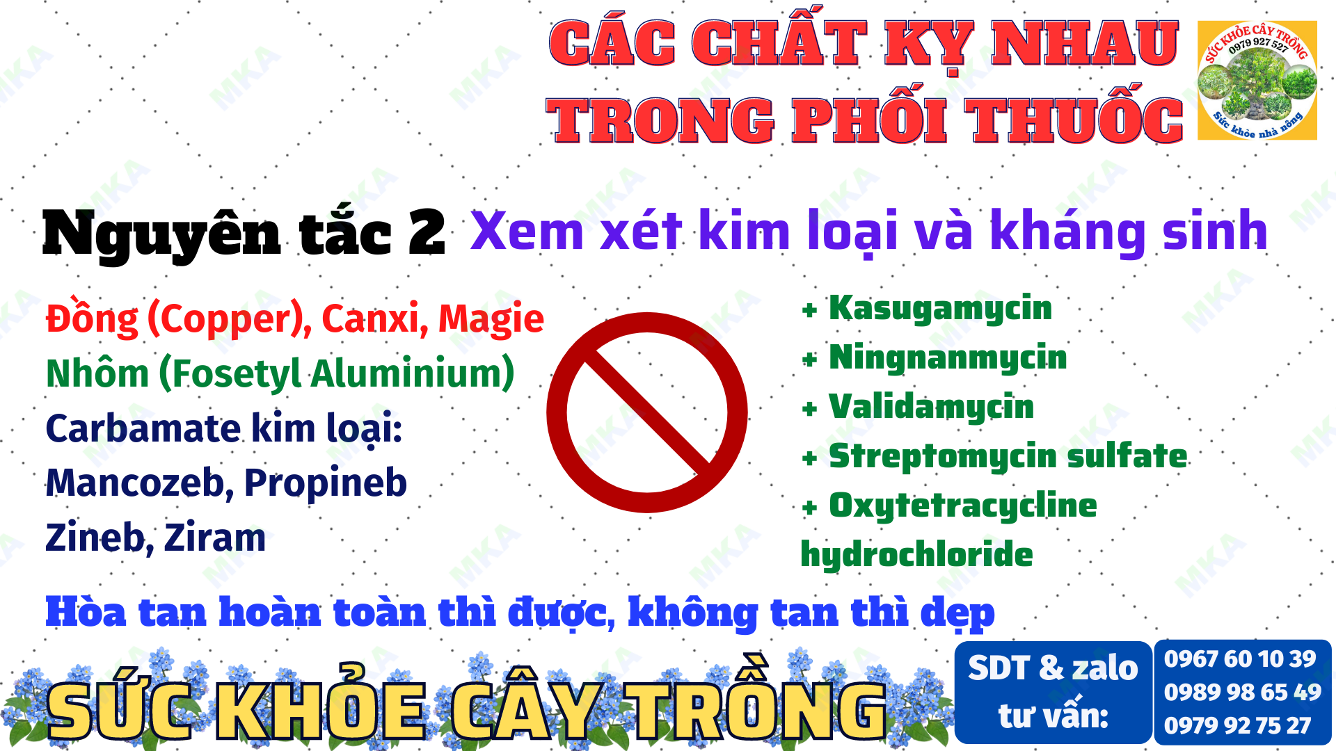 5 nguyên tắc về chất kỵ nhau trong phối thuốc quản lý dịch hại cho cây trồng đơn giản và dễ nhớ