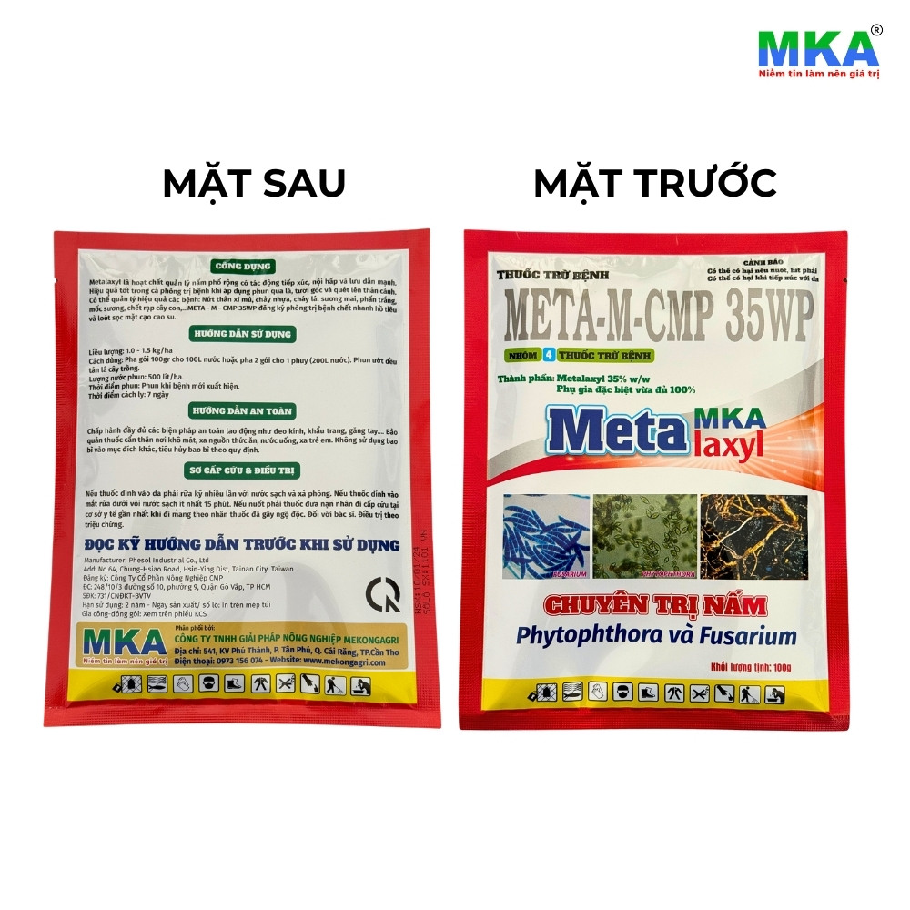 Hai mặt sản phẩm metalaxyl MKA thuốc đặc trị phythophthora